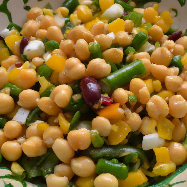 Triple bean salad with sweet corn
