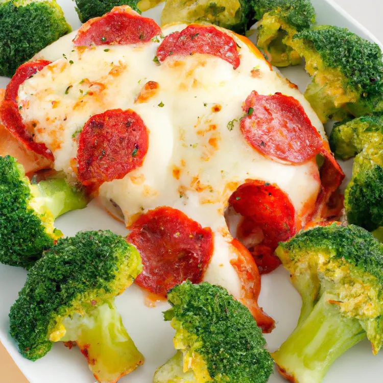 5 minute broccoli and pepperoni pizza