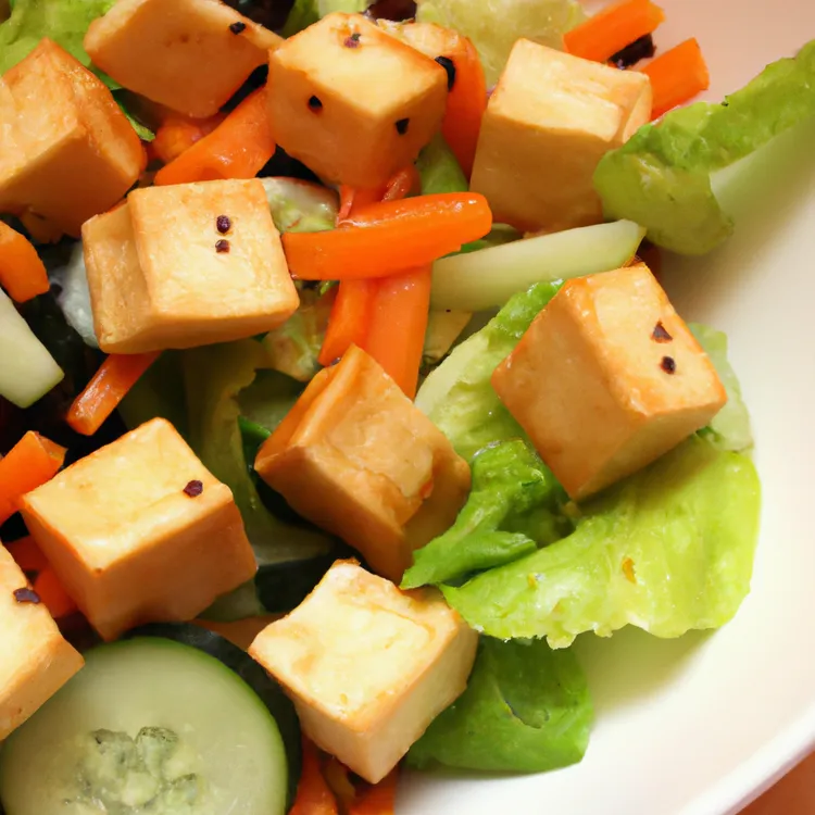 Asian tofu salad with honey-vinegar dressing