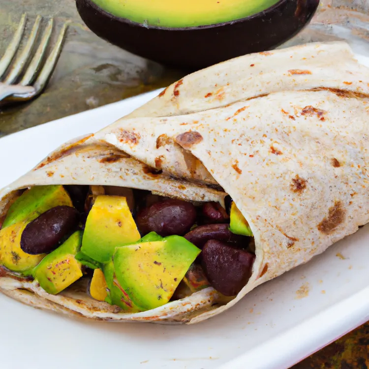 Avocado and black bean wraps