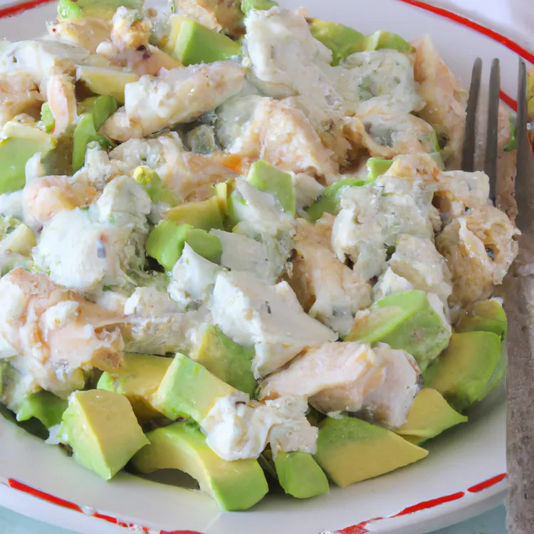 Avocado-yogurt chicken salad with lime and onion
