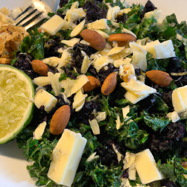 Baby kale and blackberry salad with almonds and rosemary
