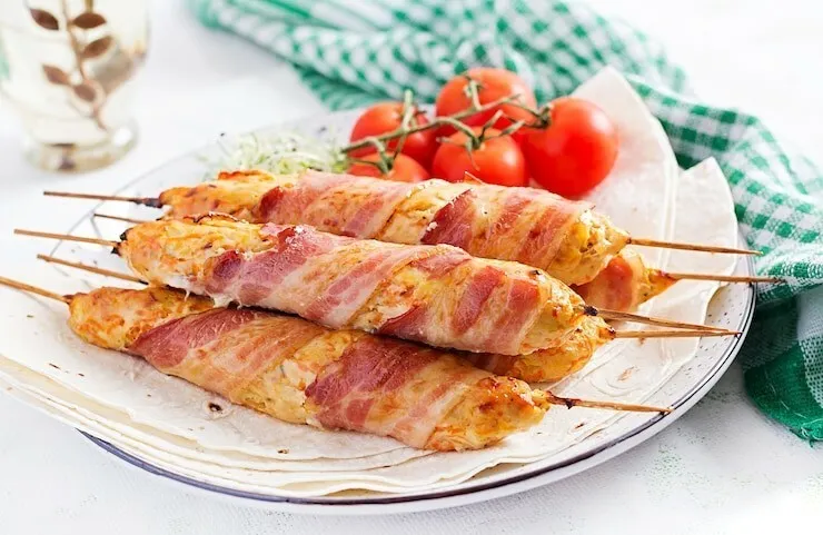 Bacon-wrapped chicken breasts