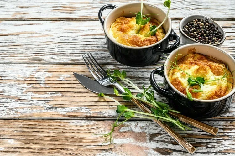 Baked gruyere and chive egg custard