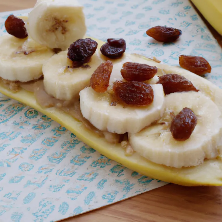 Banana almond butter raisin delight