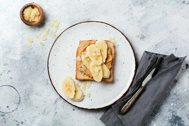 Cinnamon-raisin banana almond butter toast