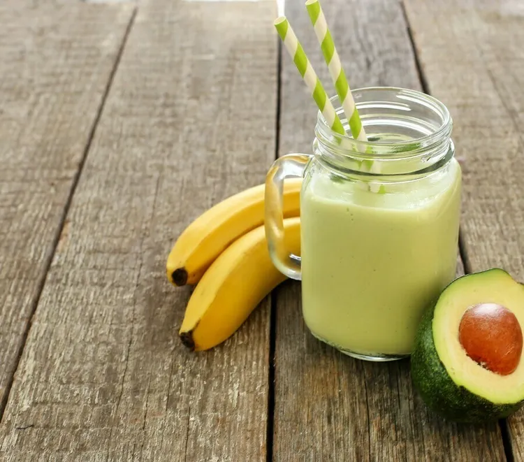 Banana avocado protein power smoothie