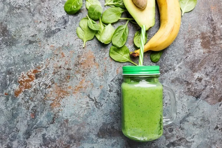 Super green banana, kale and avocado smoothie