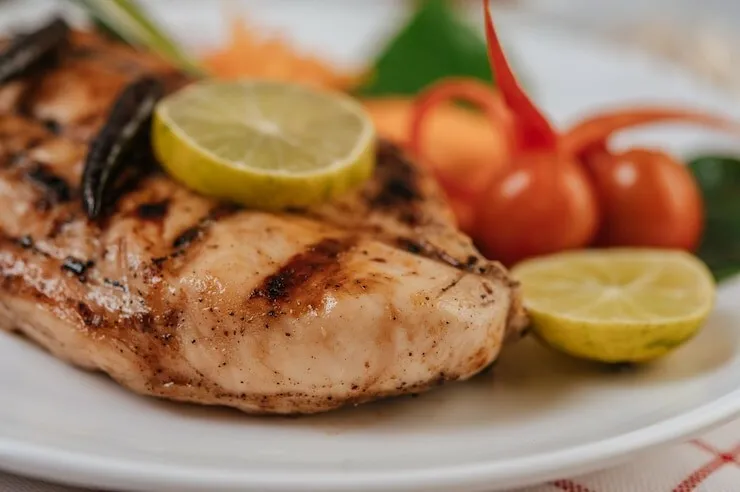 Bbq chicken breasts with garlic butter sauce