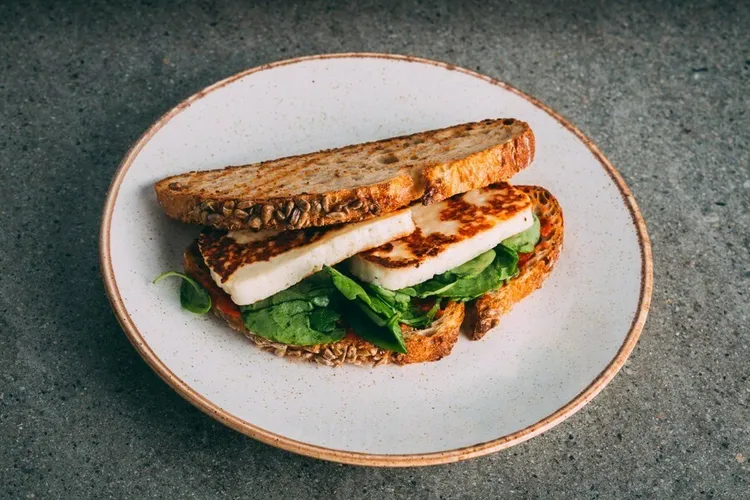 Smoky bbq tofu sandwiches with tomato and lettuce