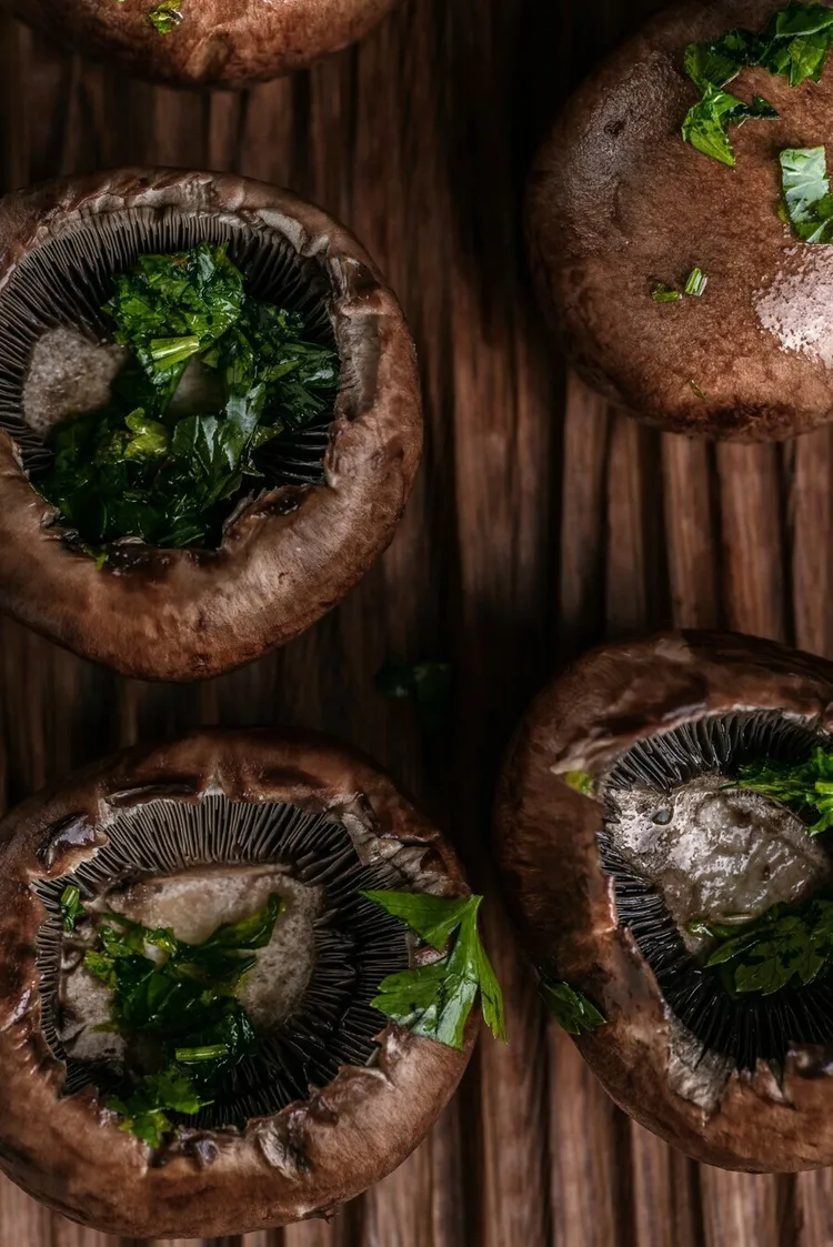 White wine marinated portobello mushrooms