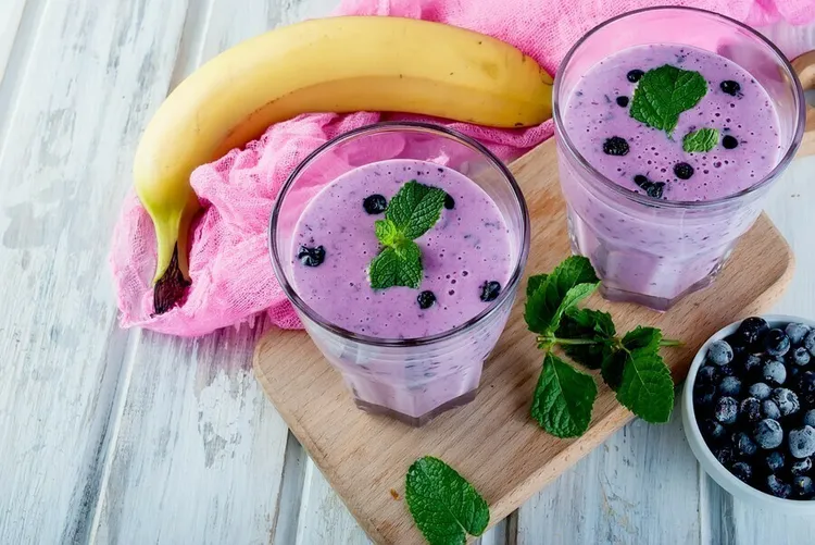 Blueberry banana protein smoothie
