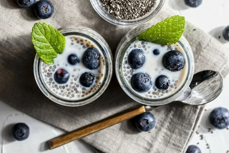 Blueberry chia seed pudding