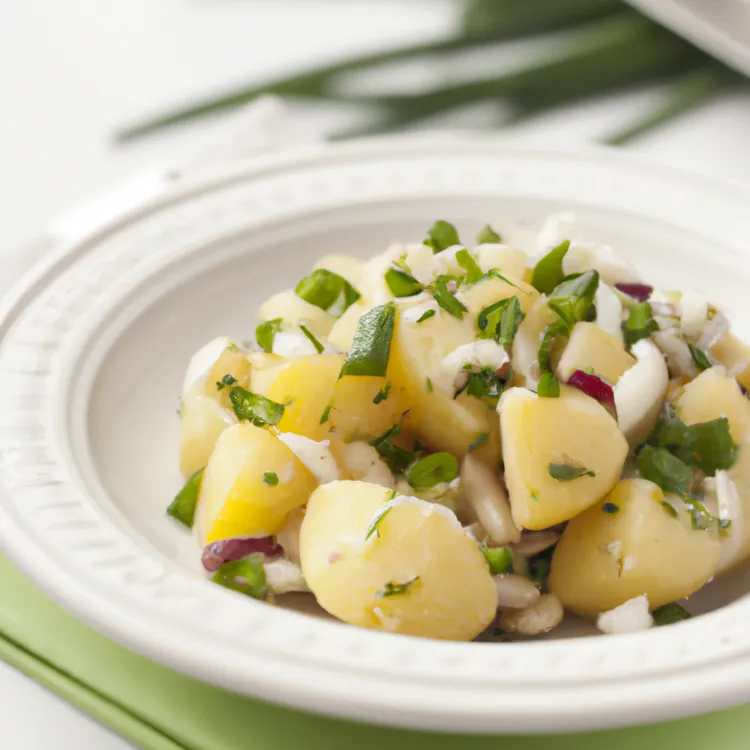 Braised potato salad with white beans and herbs