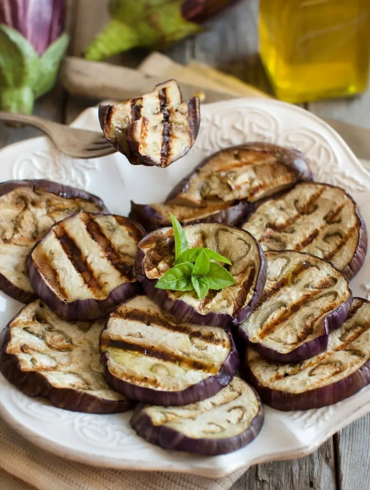 Broiled eggplant with ginger, lime and soy sauce marinade
