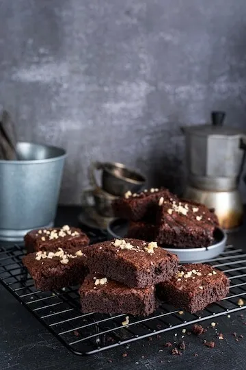 Fudgy brownies with cocoa and wheat flour