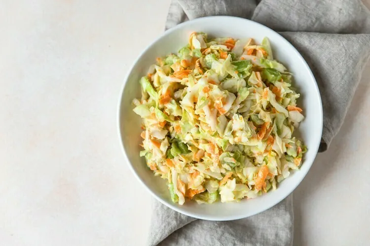 Buttermilk cole slaw with garlic and onion