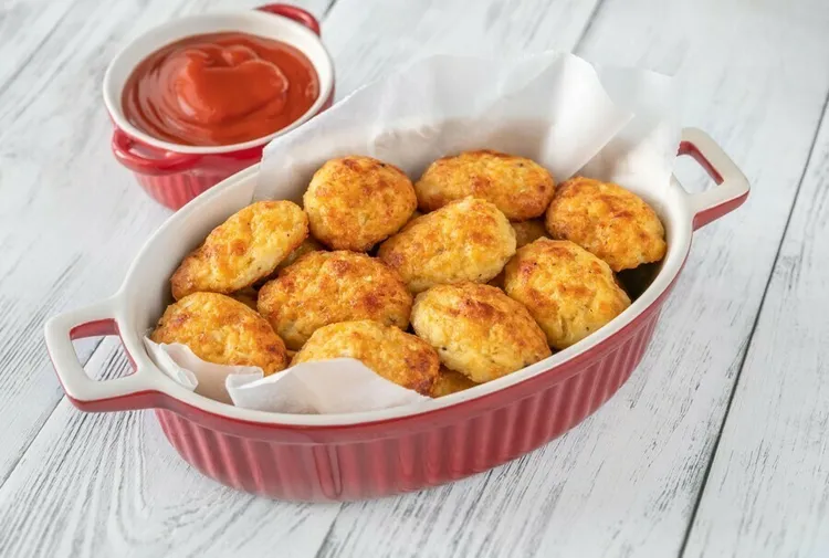 Cauliflower tots with cheddar cheese and parsley