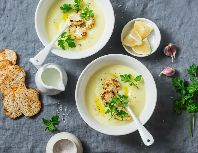 Celery root puree with garlic and chicken broth