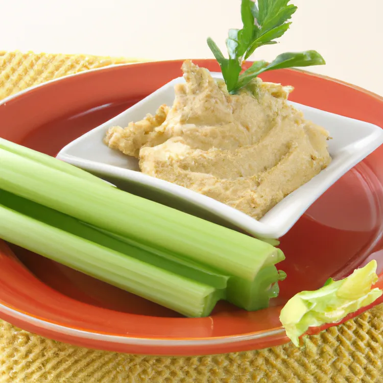 Celery hummus with garlic and olive oil