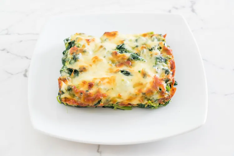Chorizo and spinach frittata with cherry tomatoes and monterey cheese