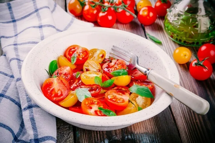Dill & anchovy cherry tomato salad