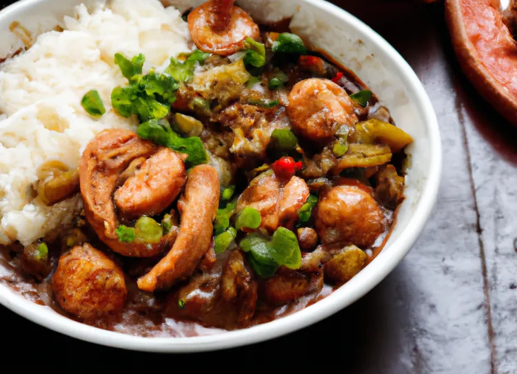 Cajun-style chicken and andouille sausage stew