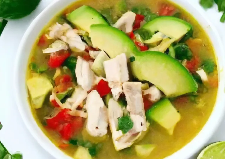 Chicken avocado lime soup