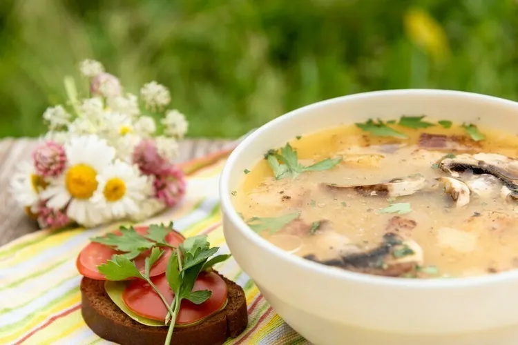 Chicken shiitake and wild rice soup