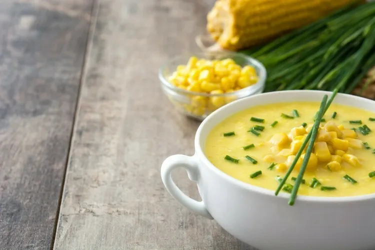 Chilled sweet corn soup