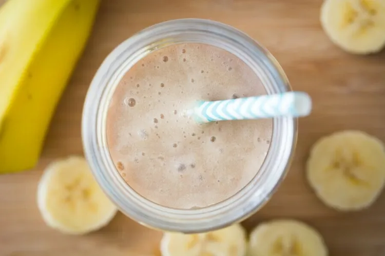 Chocolate banana coconut protein smoothie