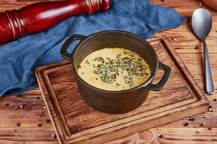 Chunky potato soup with fresh dill