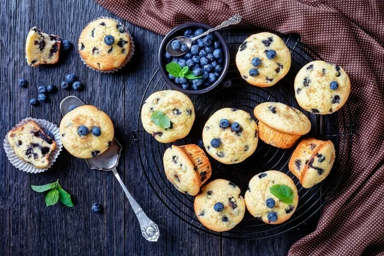 Coconut blueberry chia muffins