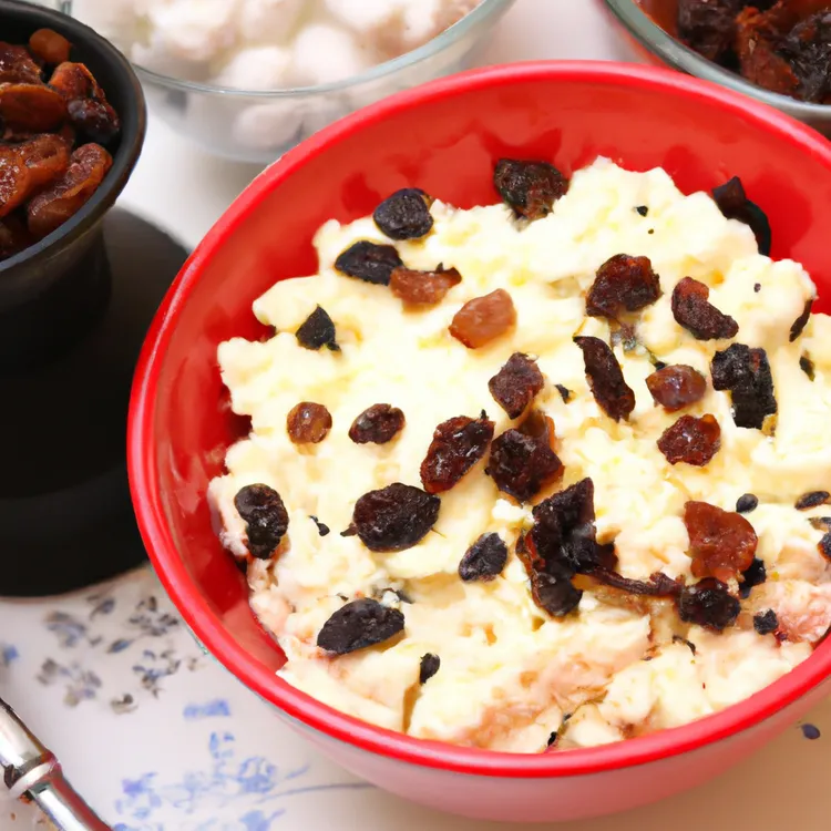 Cottage cheese raisin parfait