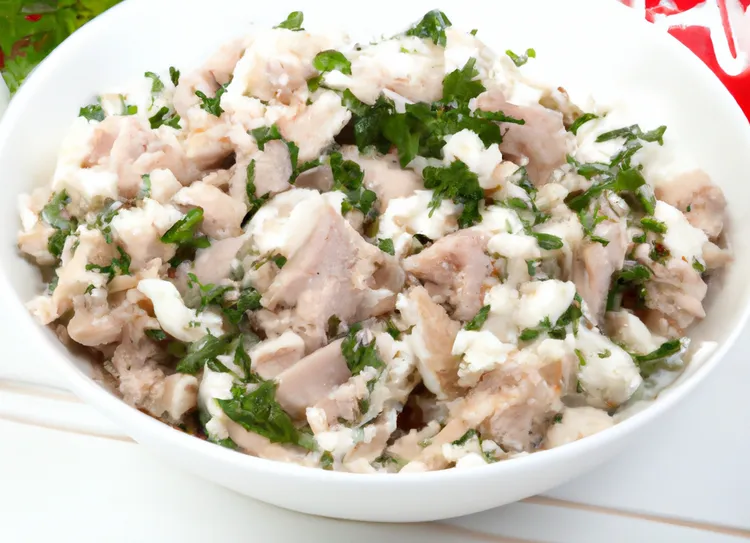 Tuna cottage cheese salad with pickles