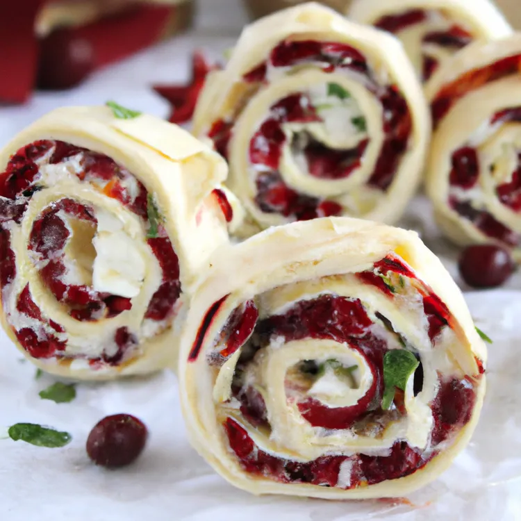 Cranberry feta pinwheel appetizers