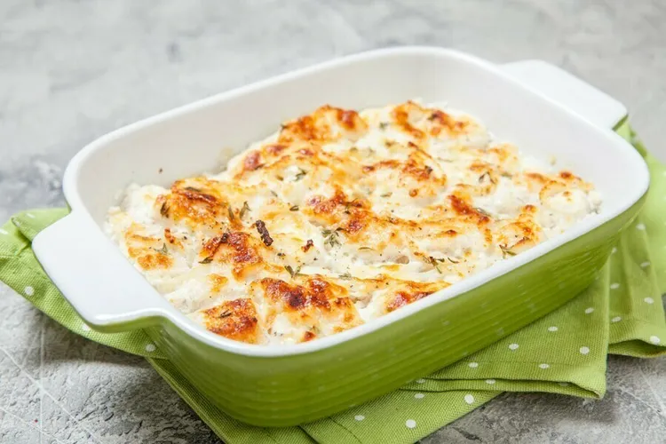 Swiss chicken bake with parmesan and garlic