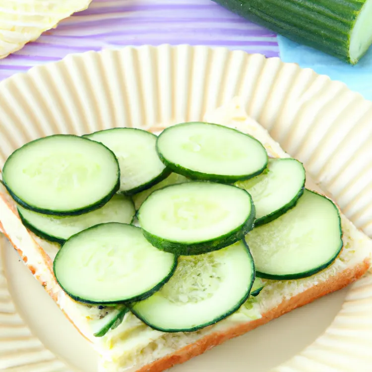 Cucumber and onion sandwich with creamy mayo dressing