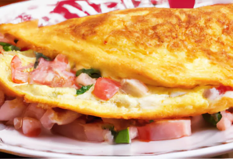 Denver omelet with ham, onion, red pepper and cheddar cheese