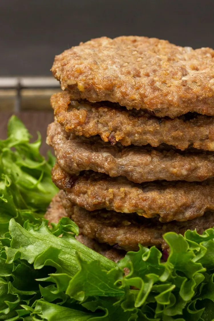 Deliciously easy lentil walnut burgers with lettuce and tomato