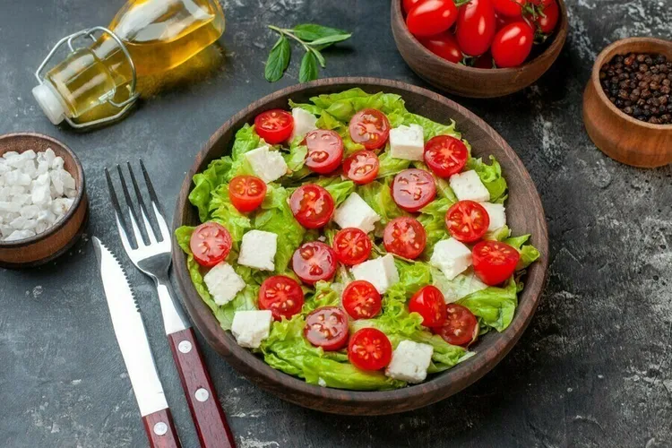 Mediterranean feta and veggie salad