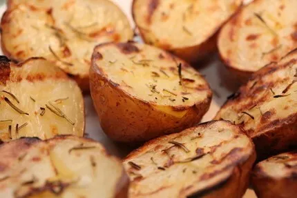 Garlic-infused baked potatoes