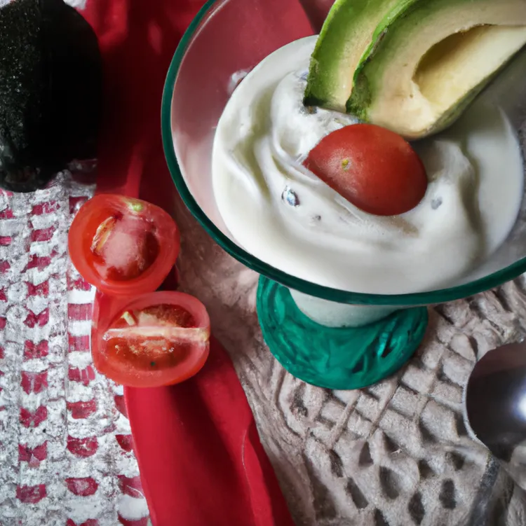 Greek yogurt avocado and tomato bowl