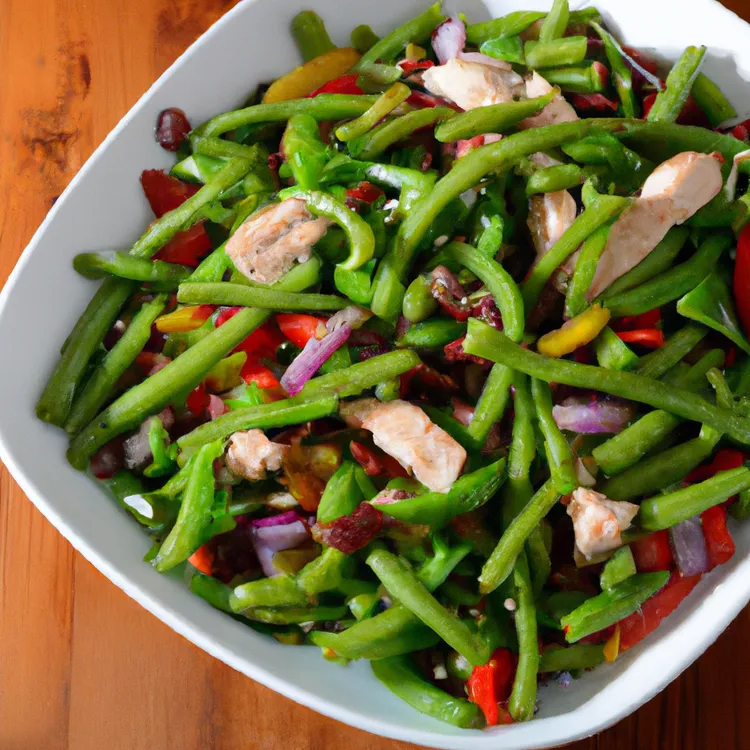 Coconut-soy chicken and bean salad with basil