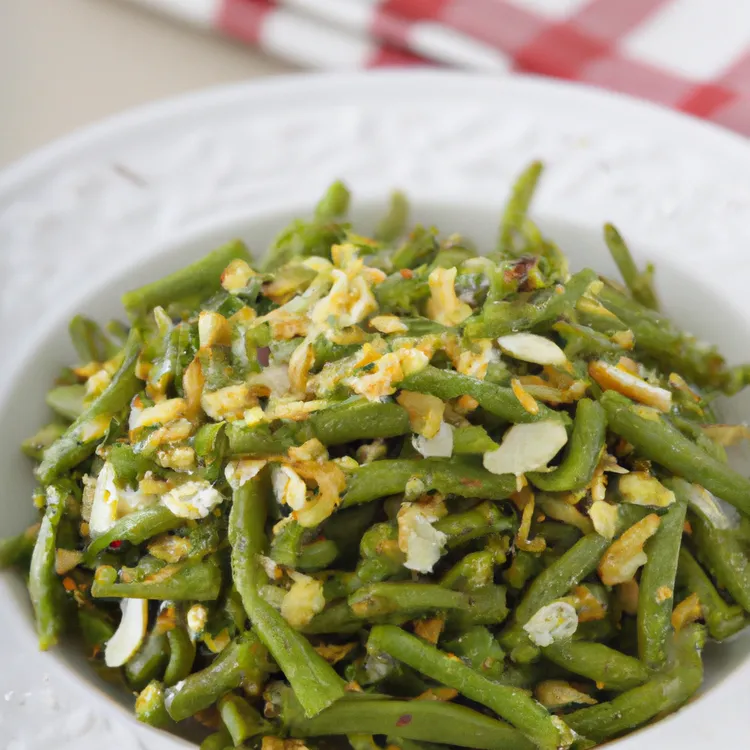 Garlic-almond green beans