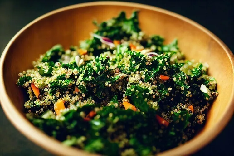 Fresh and zesty green quinoa bowl with avocado