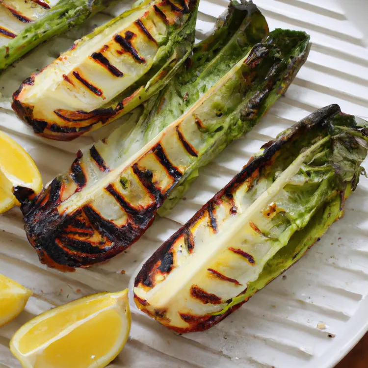 Grilled romaine with lemon and olive oil