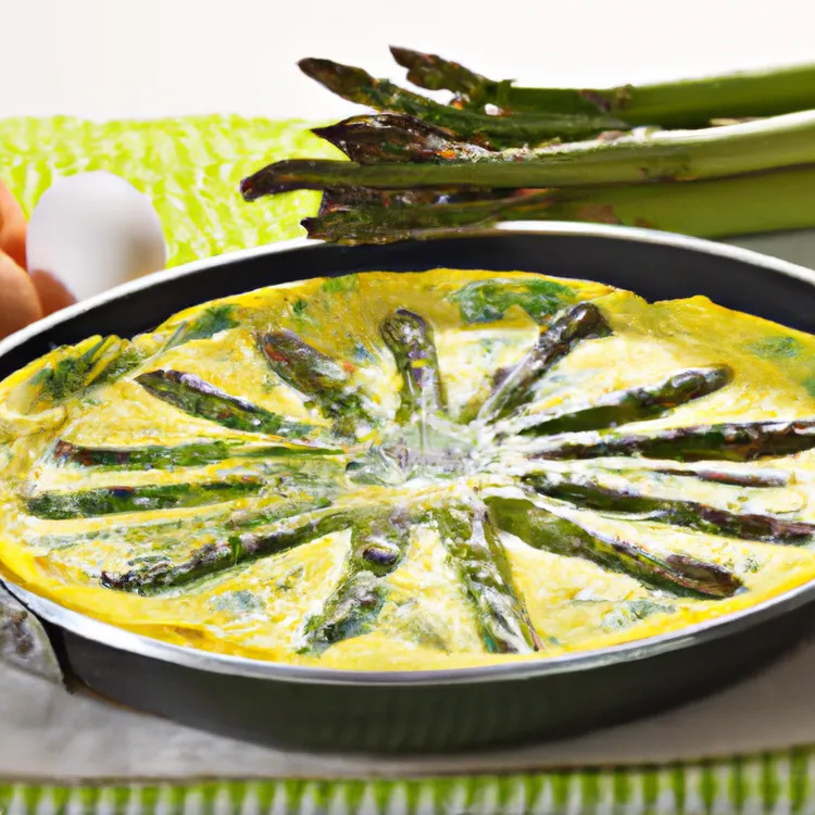 Ham, asparagus and red pepper frittata with parmesan cheese
