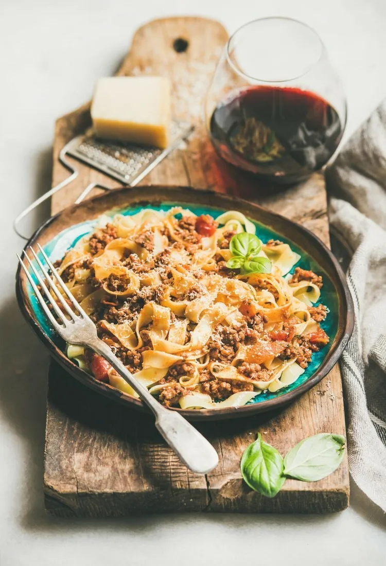 Beef and mushroom stroganoff with egg noodles