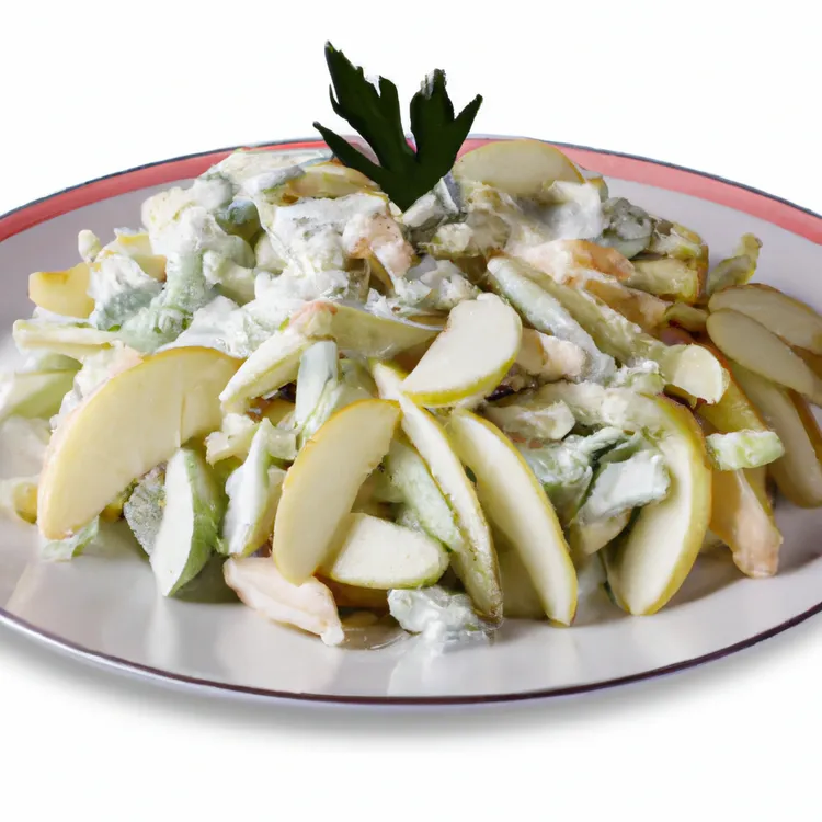 Rosemary-garlic heirloom apple salad with arugula and hazelnuts